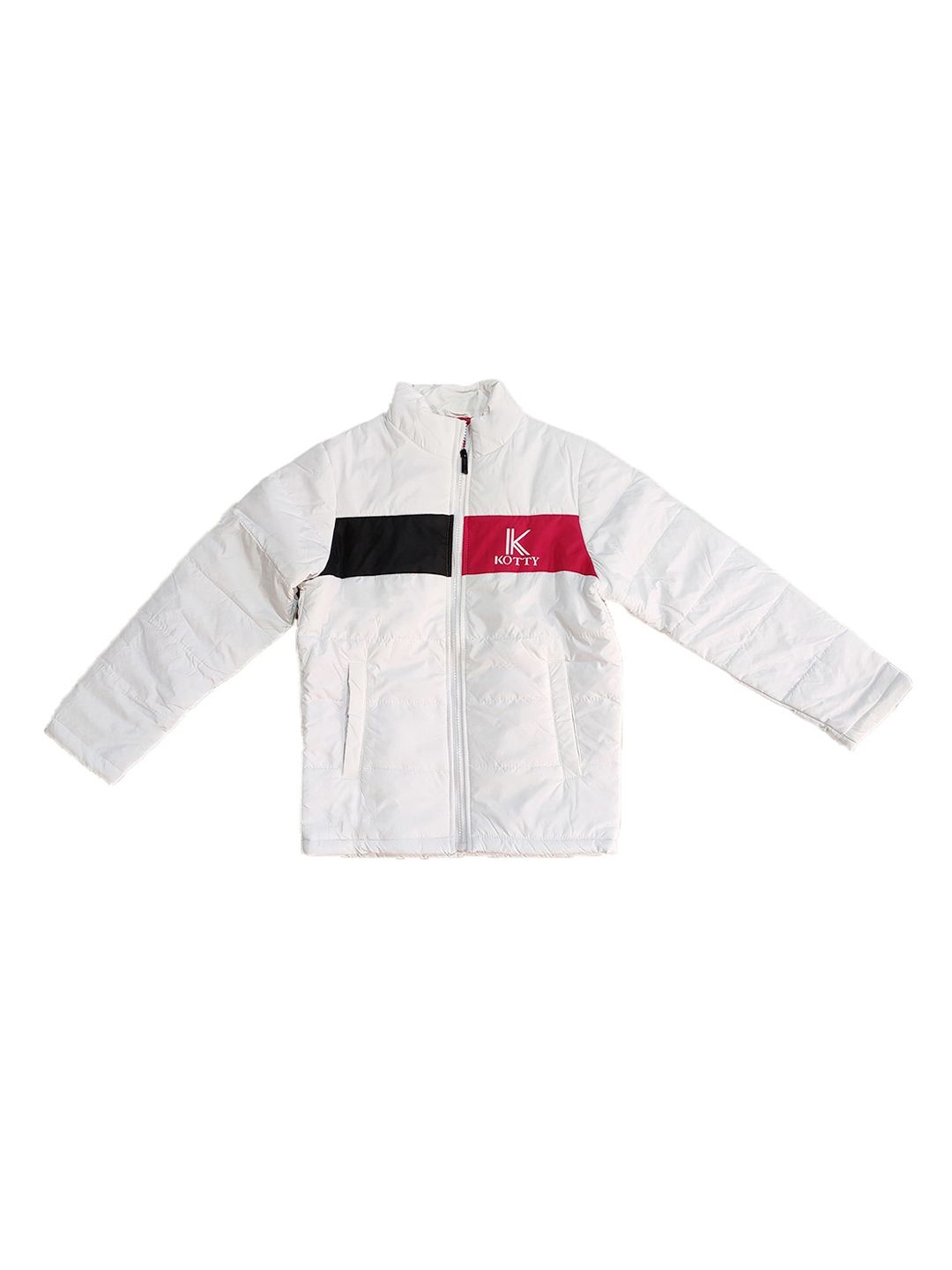 Kotty Boys White Colourblocked Outdoor Tailored Jacket