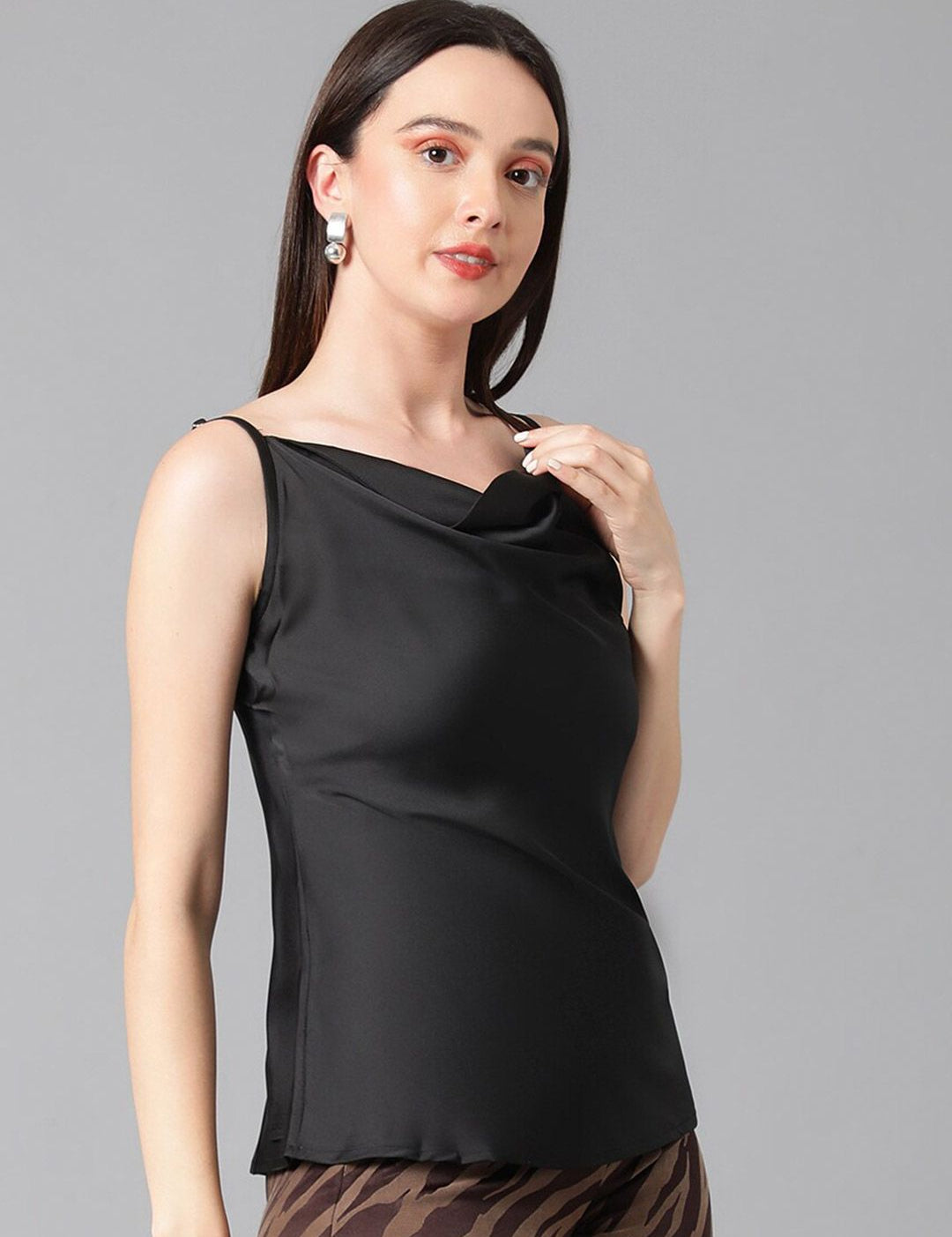 Kotty Cowl Neck Satin Top