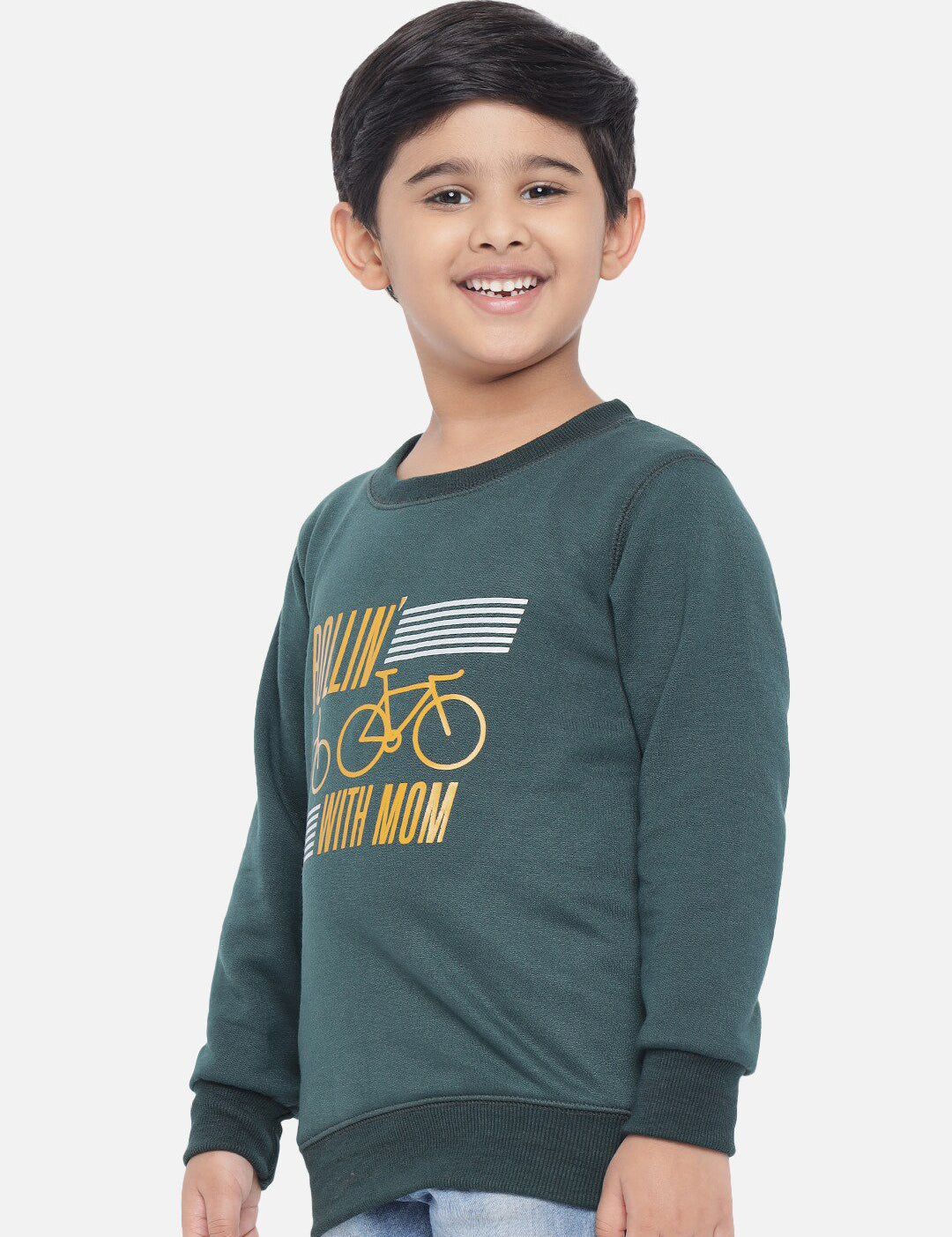 Kotty Boys Green Printed Sweatshirt