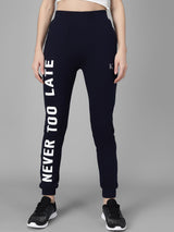 Kotty Women Navy Blue & White Printed Joggers
