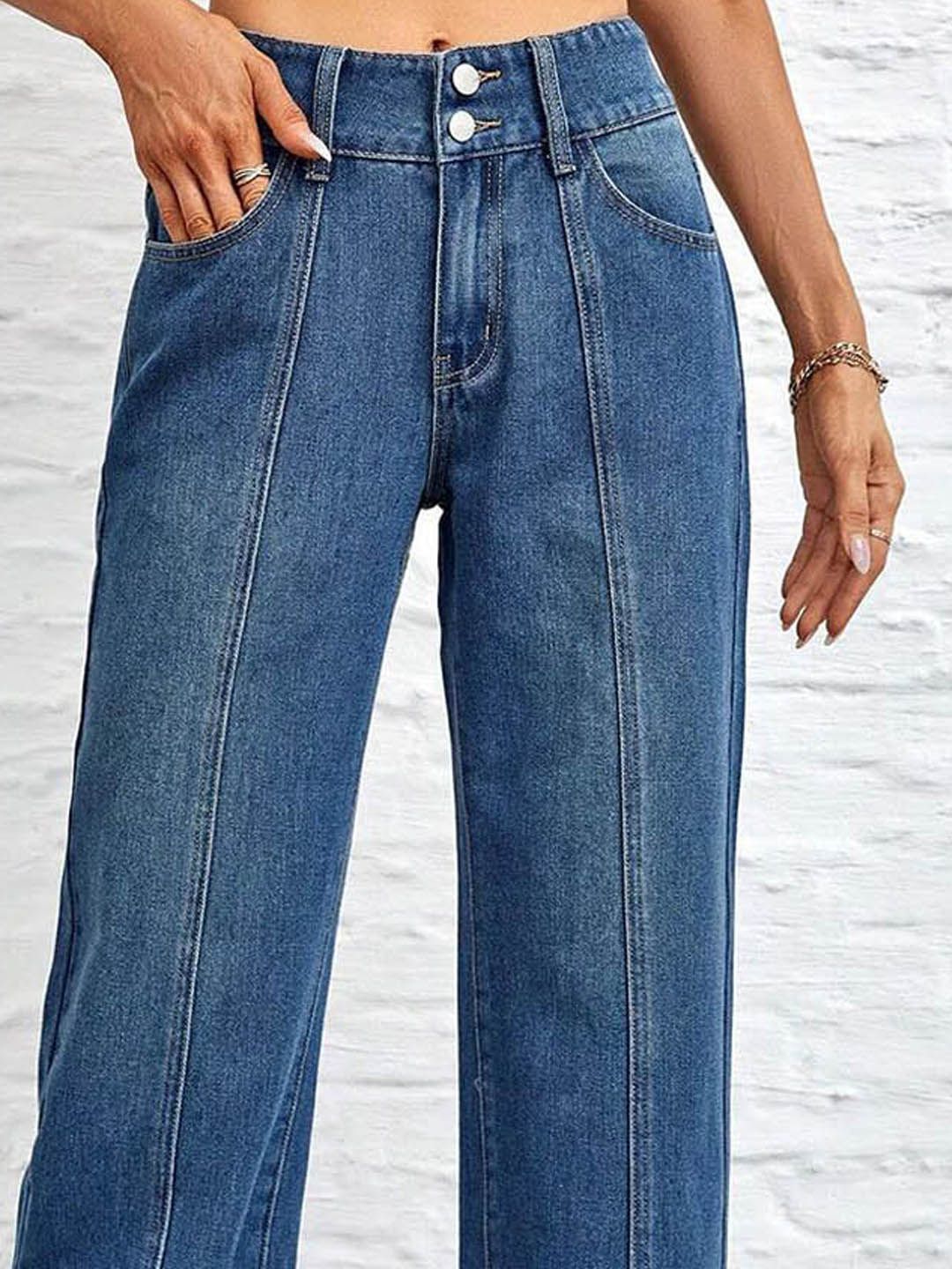 Kotty Women Straight Fit High-Rise Stretchable Jeans