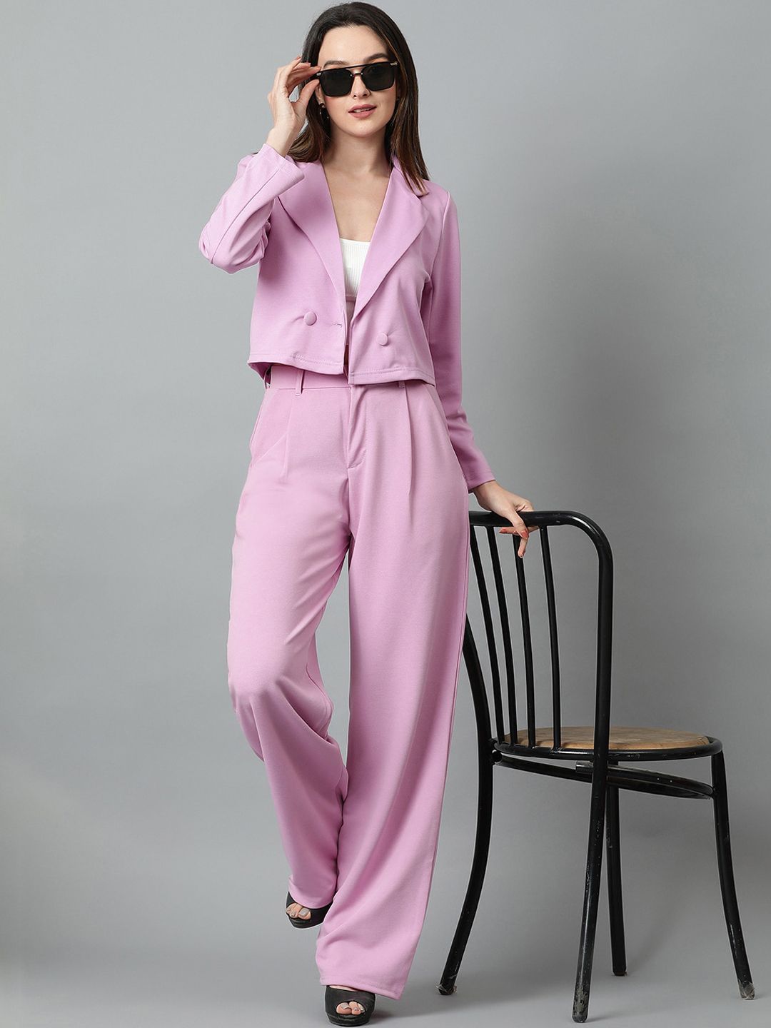 KOTTY BIZwear Basics Notched Lapel Collar Coat With Trousers