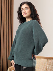 Kotty Women Round Neck Ribbed Pullover