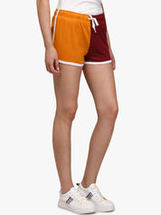 Kotty Women Yellow Colourblocked Regular Fit Regular Shorts