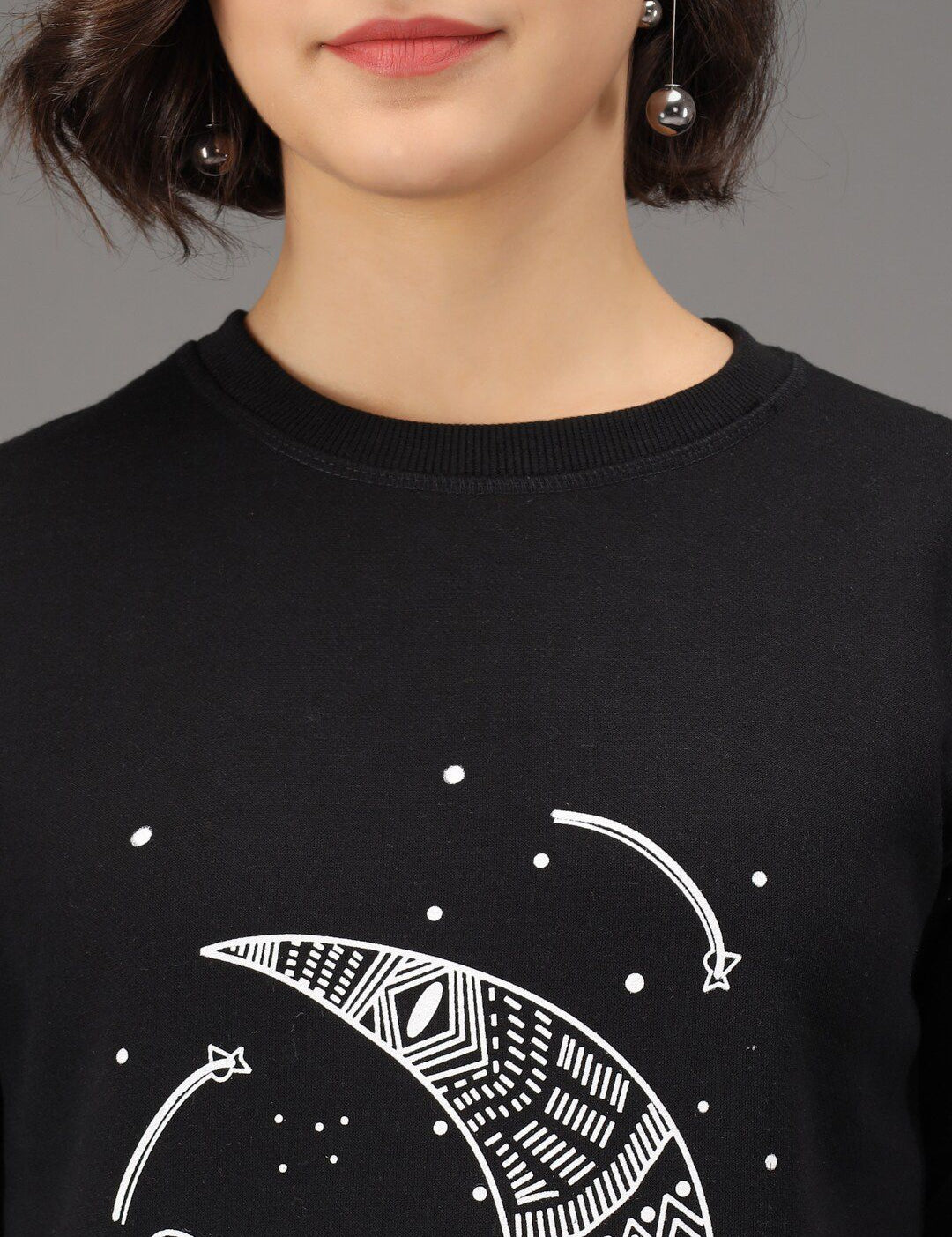 Kotty Women Black Printed Sweatshirt