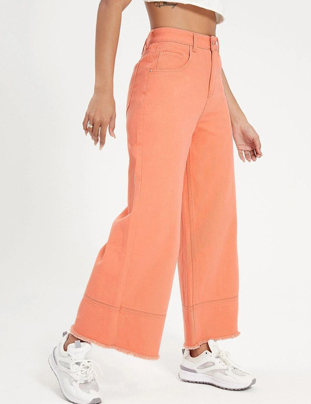 Kotty Women Flared High-Rise Cotton Clean Look Jeans