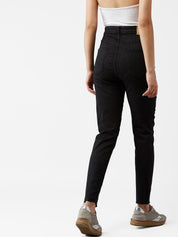 Kotty Women Black Skinny Fit High-Rise Mildly Distressed Jeans