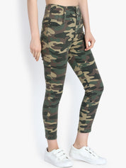 Kotty Women Green & Yellow Skinny Fit High-Rise Clean Look Jeans