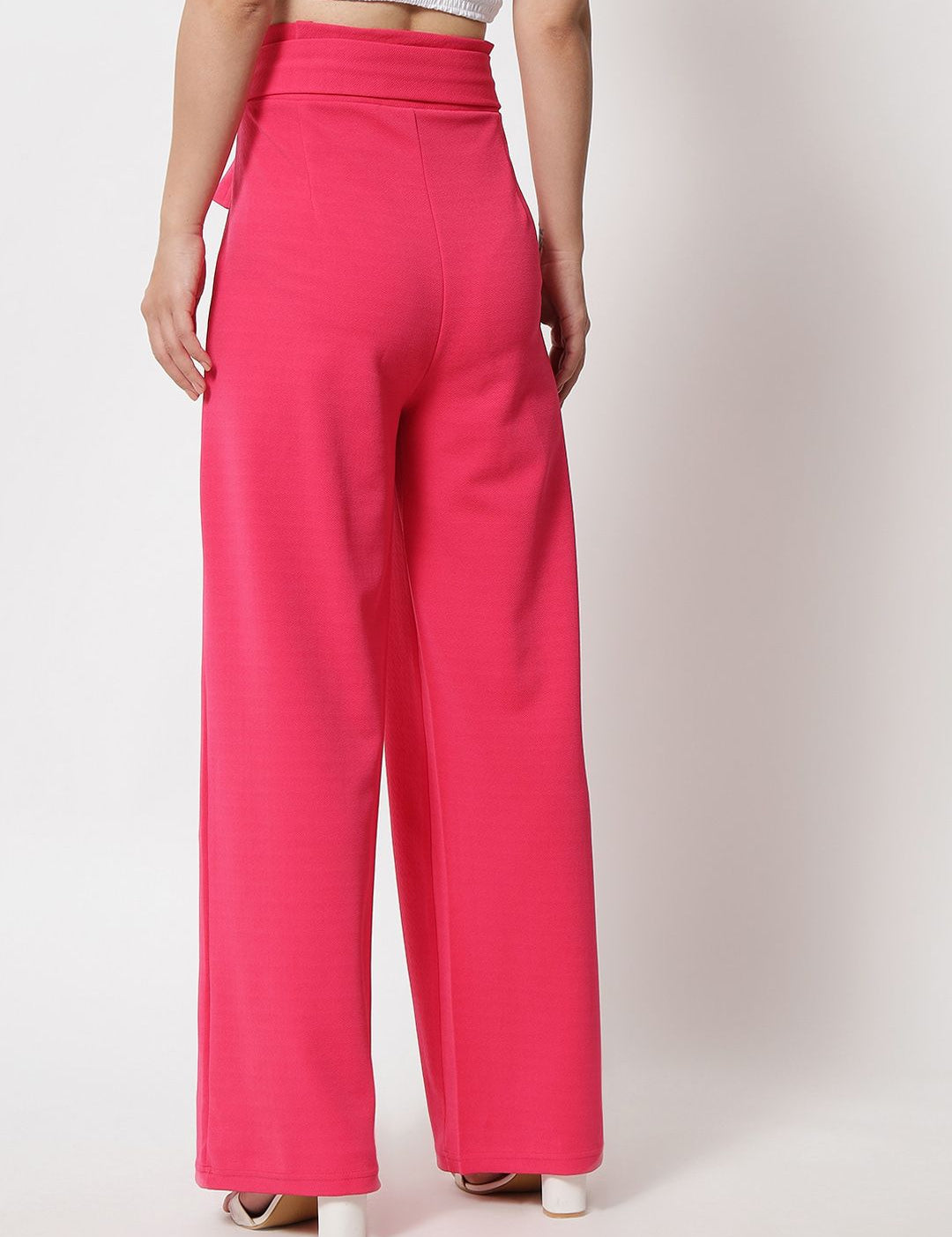 Kotty Women Pack Of 2 Relaxed High-Rise Straight Fit Easy Wash Pleated Trousers