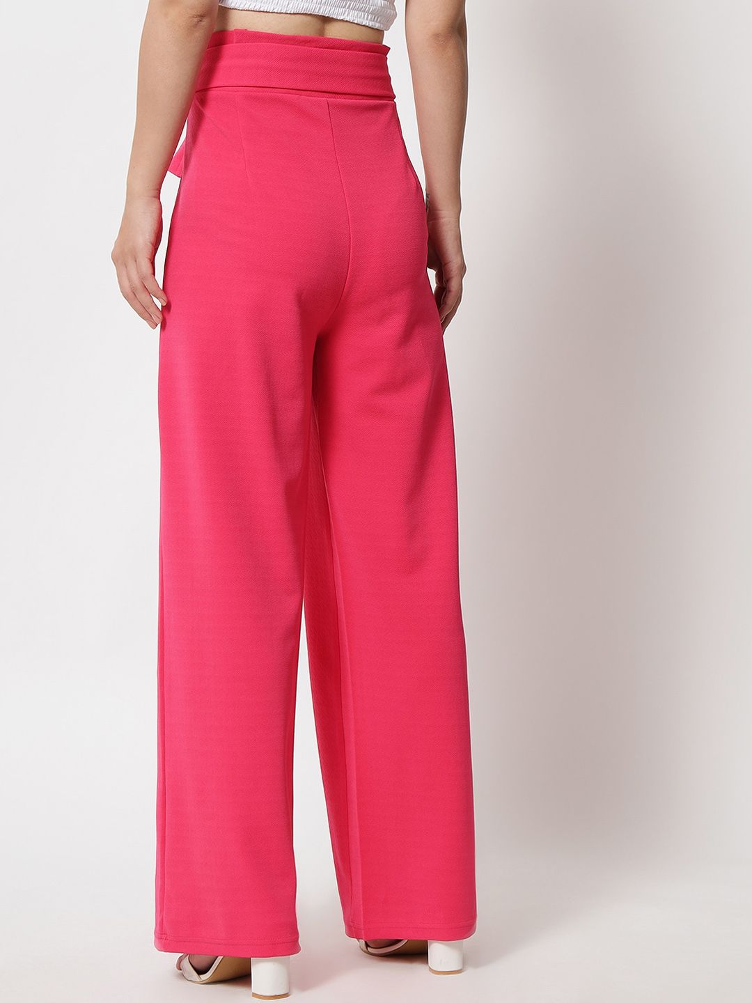 Kotty Women Pack Of 2 Relaxed High-Rise Straight Fit Easy Wash Pleated Trousers