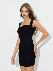 Kotty Sweetheart Neck Crepe Bodycon Mini Dress