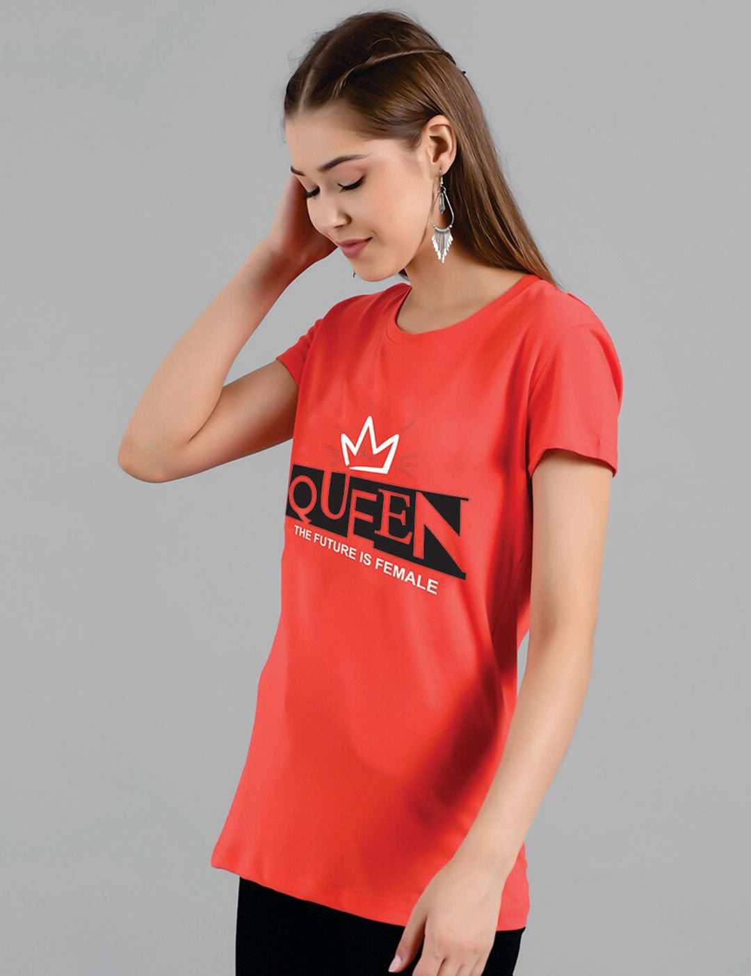 Kotty Typography Printed  Round Neck T-shirt