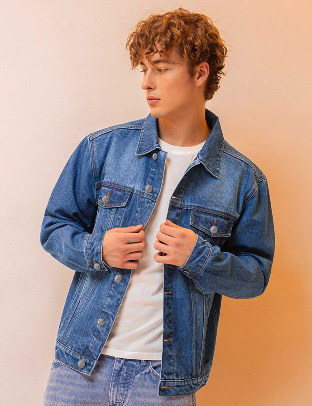 Kotty Spread Collar Long Sleeves Denim Jacket