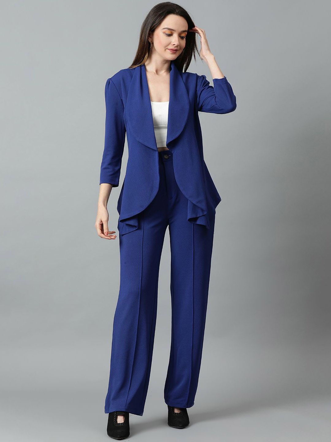 Kotty Blue Shawl Neck Blazer & Trouser