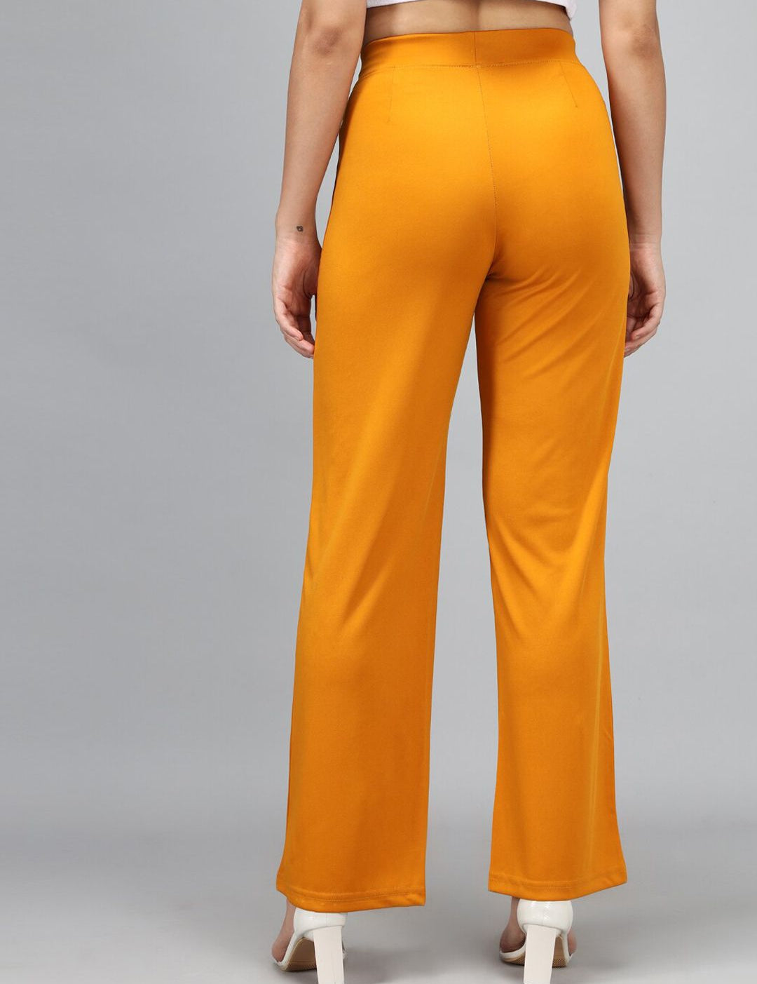 Kotty Women Yellow High-Rise Parallel Trousers