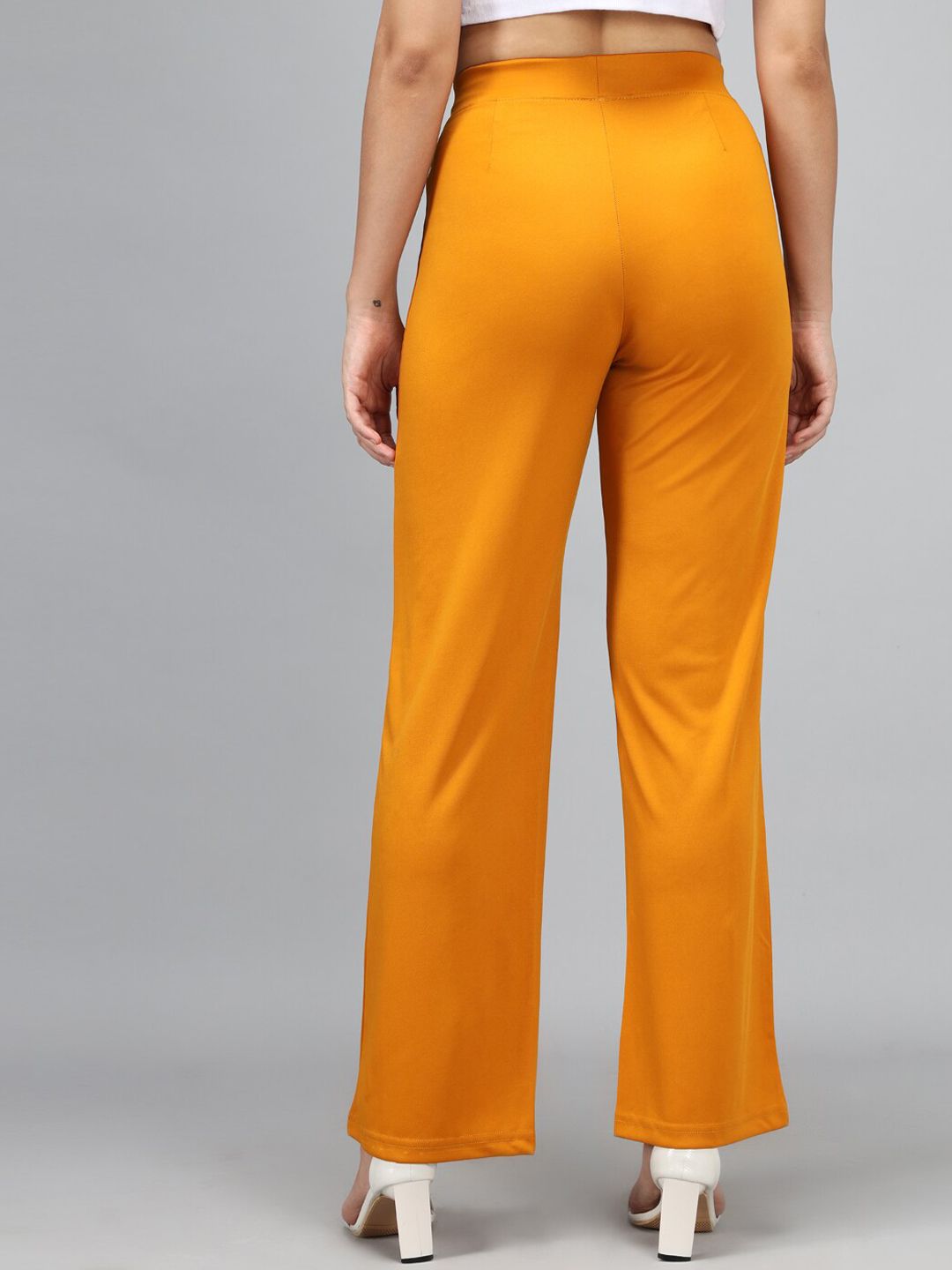 Kotty Women Yellow High-Rise Parallel Trousers