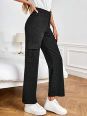 Kotty Women Black Jean Straight Fit High Rise Clean Look Stretchable Jeans