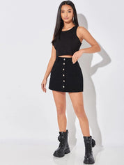 Kotty A-line Mini Denim Skirt