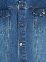 Kotty Men Blue Solid Denim Jacket