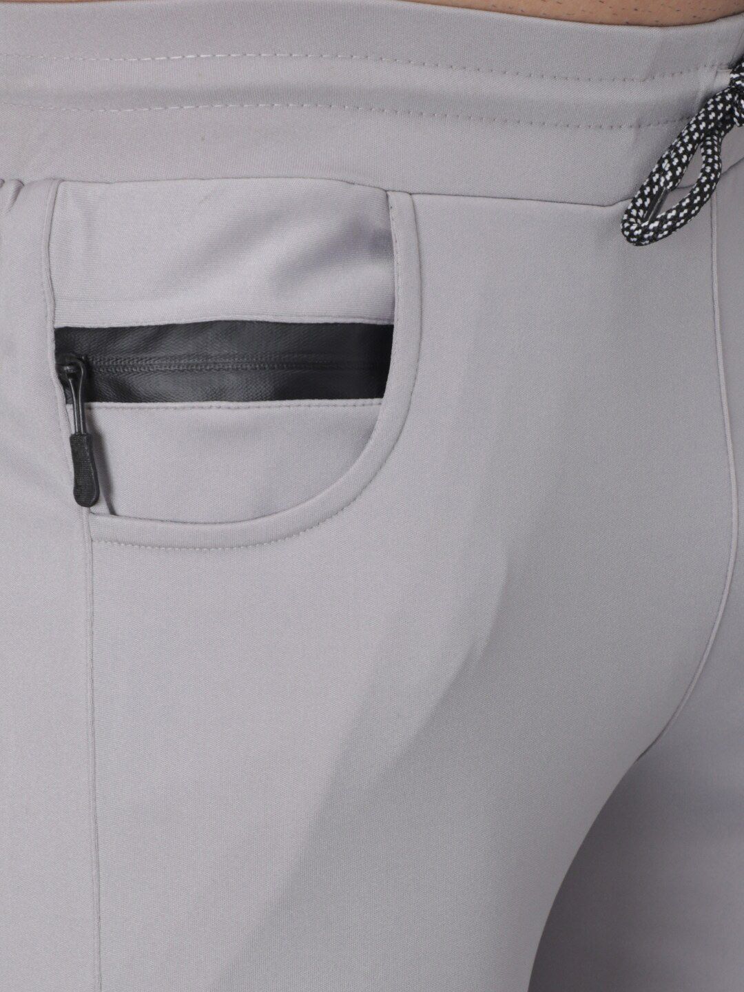 Kotty Men Grey & Red Colourblocked Straight Fit Track Pants