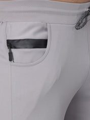 Kotty Men Grey & Red Colourblocked Straight Fit Track Pants