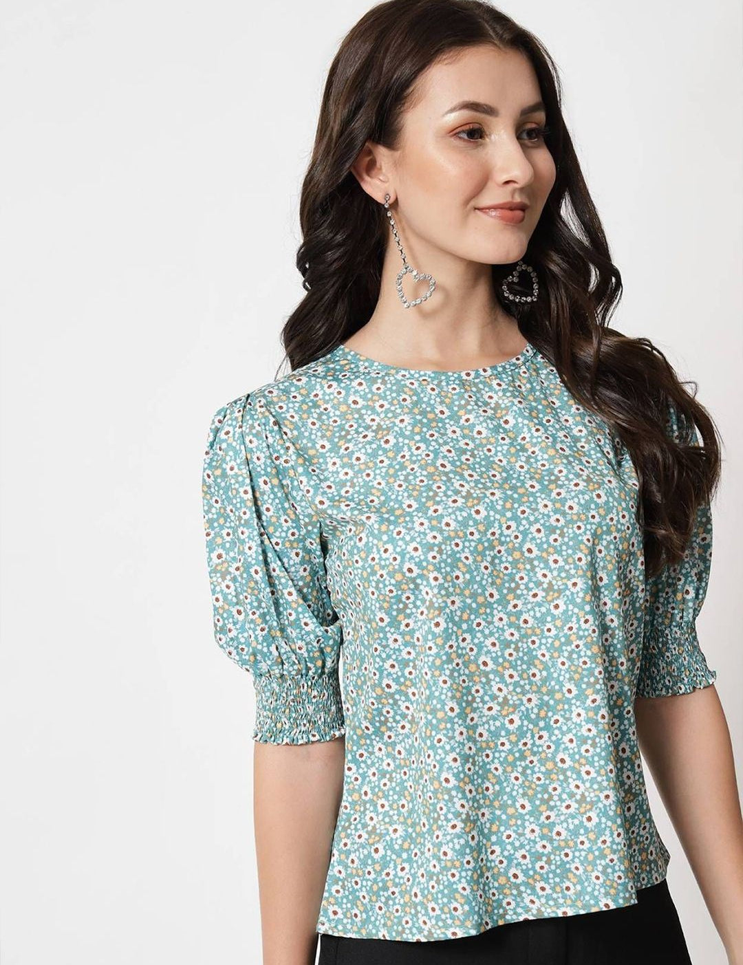 Kotty  Women Floral Printed Puff Sleeve Top