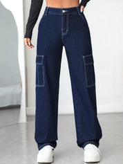 Kotty Women Blue Jean Straight Fit High Rise Clean Look Stretchable Jeans