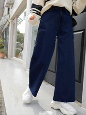 Kotty Navy Blue Women Jean Straight Fit High-Rise Stretchable Jeans