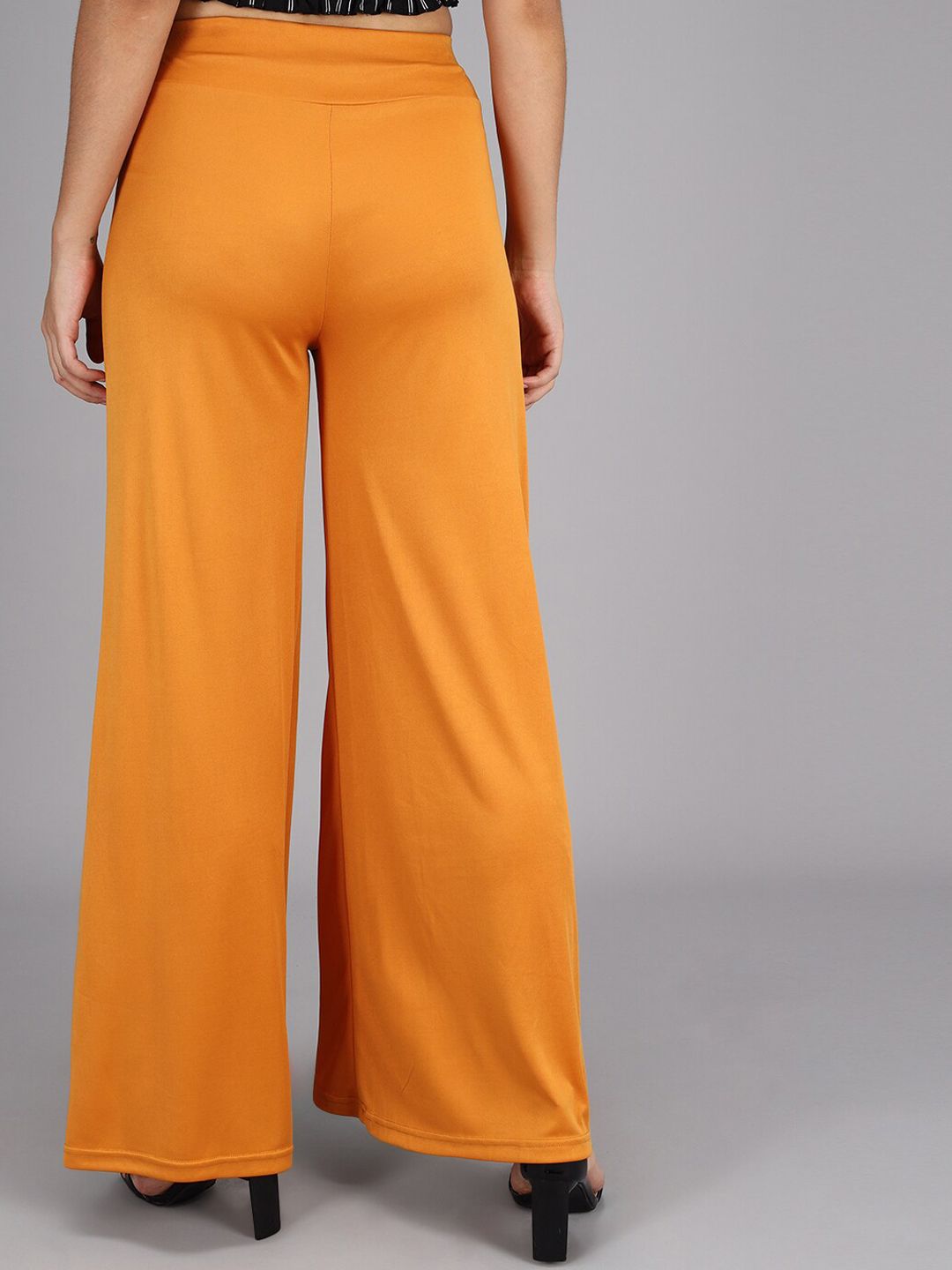 Kotty Women Yellow Flared High-Rise Parallel Trousers