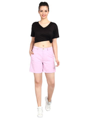 Kotty Women Pink Solid Regular Fit Regular Shorts