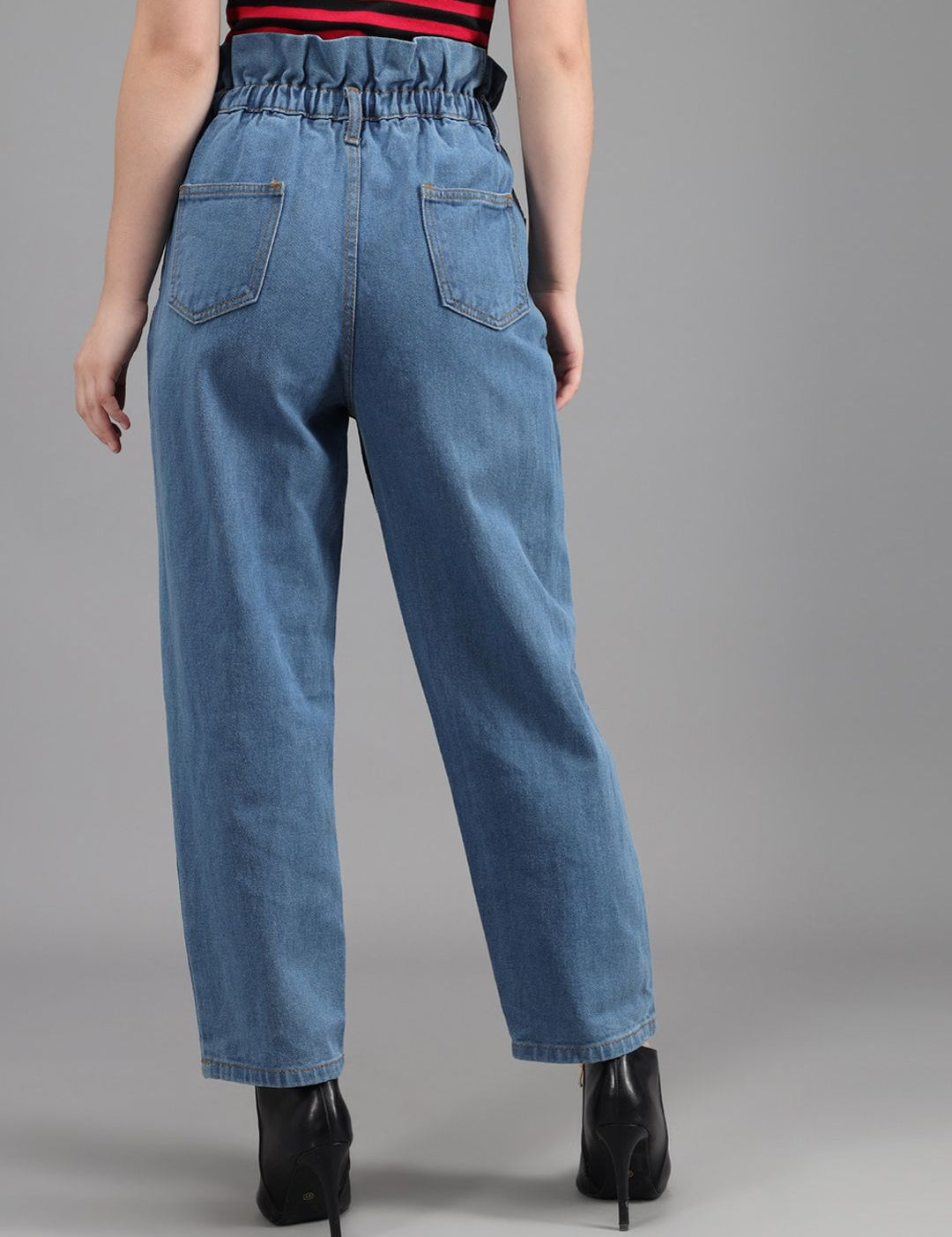 Kotty Women Blue Boyfriend Fit High-Rise Jeans