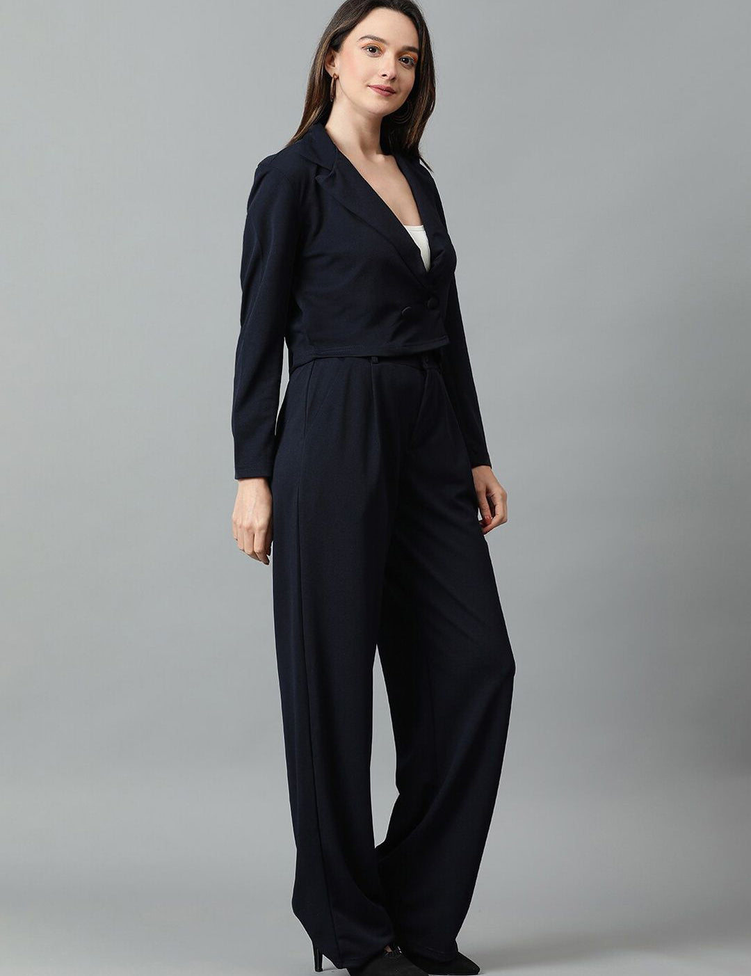 KOTTY BIZwear Basics Notched Lapel Collar Blazer With Trousers