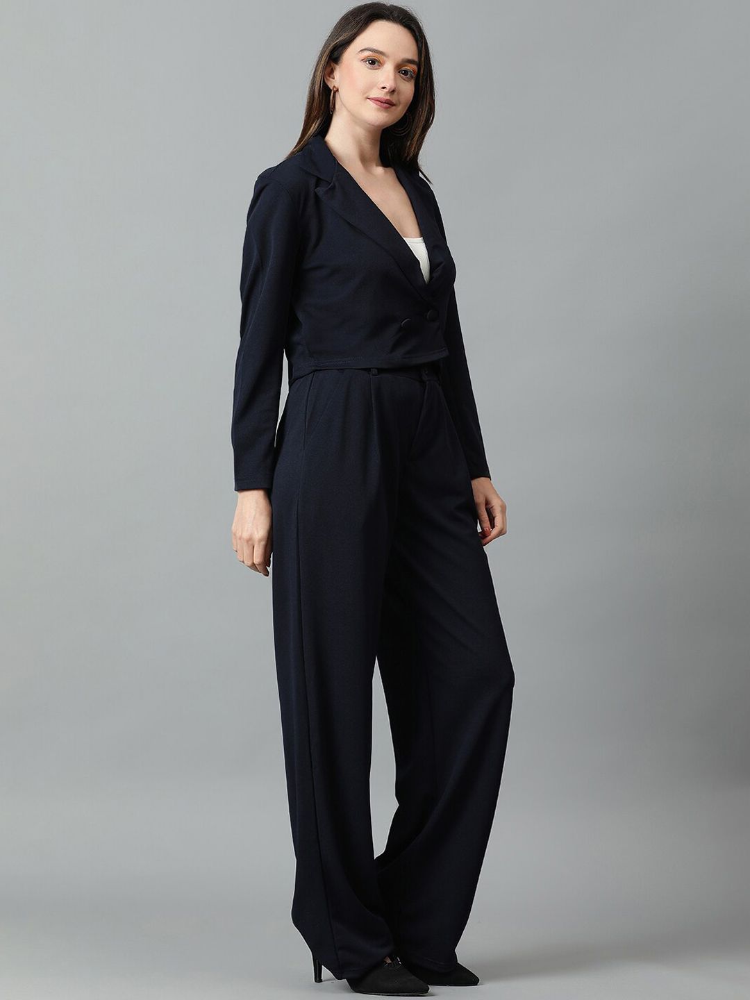 KOTTY BIZwear Basics Notched Lapel Collar Blazer With Trousers