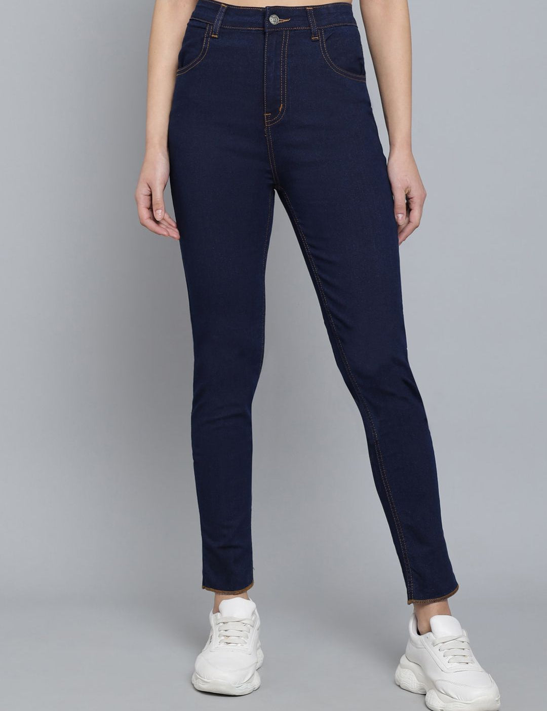 Kotty Women Blue Jean Skinny Fit High-Rise Cropped Jeans