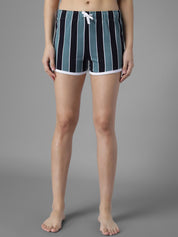 Kotty Women Striped Slim Fit Low-Rise Running Hot Pants with Technology Shorts