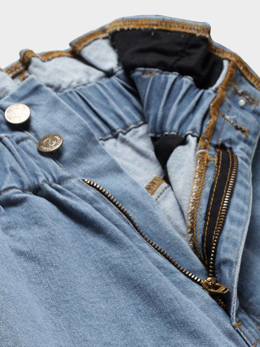 Kotty Women Blue Boyfriend Fit High-Rise Cotton Clean Look Jeans