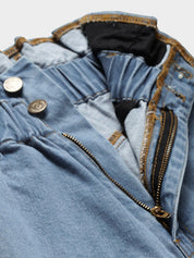 Kotty Women Blue Boyfriend Fit High-Rise Cotton Clean Look Jeans