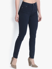 Kotty Women Navy Blue Skinny Fit High-Rise Clean Look Stretchable Jeans