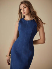 Kotty women ocean blue sheath maxi dress