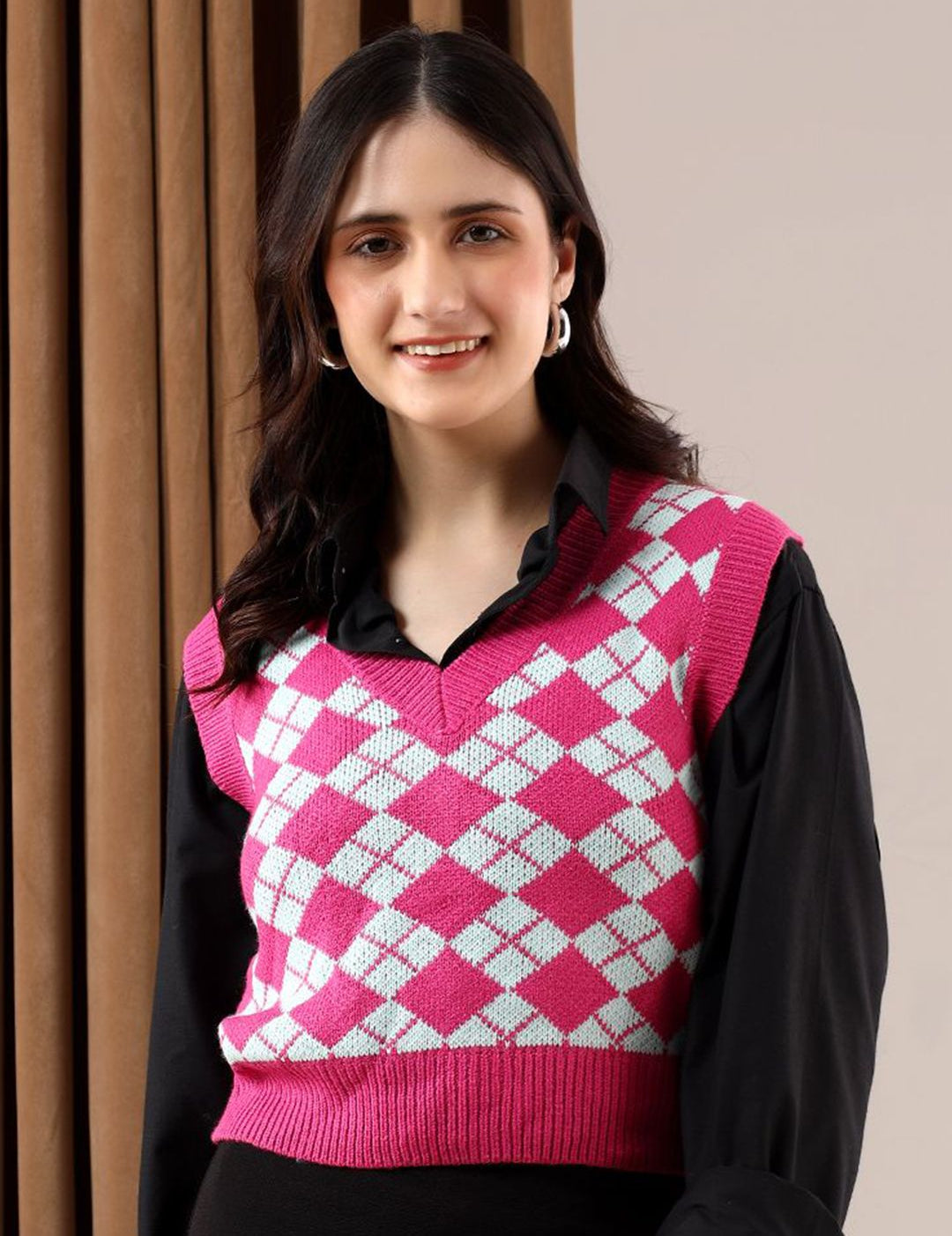 Kotty Women Chevron Printed Sweater Vest