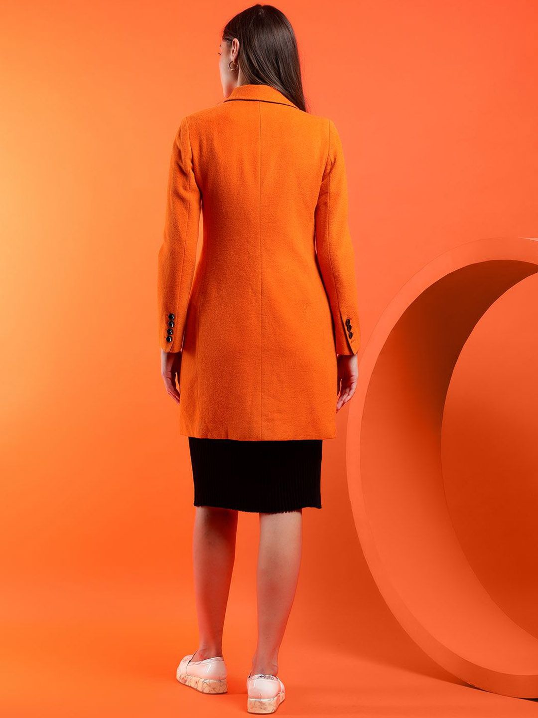 Kotty Solid Shawl Collar Longline Overcoat