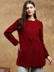 Kotty Solid Round Neck Overcoat