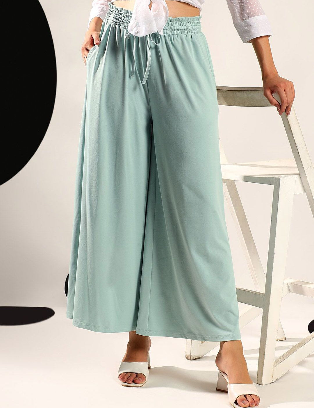 Kotty Women Relaxed Easy Wash Wide Leg Parallel Trousers