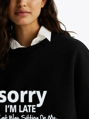 Kotty Women Typography Printed Round Neck Full Sleeve Sweatshirt