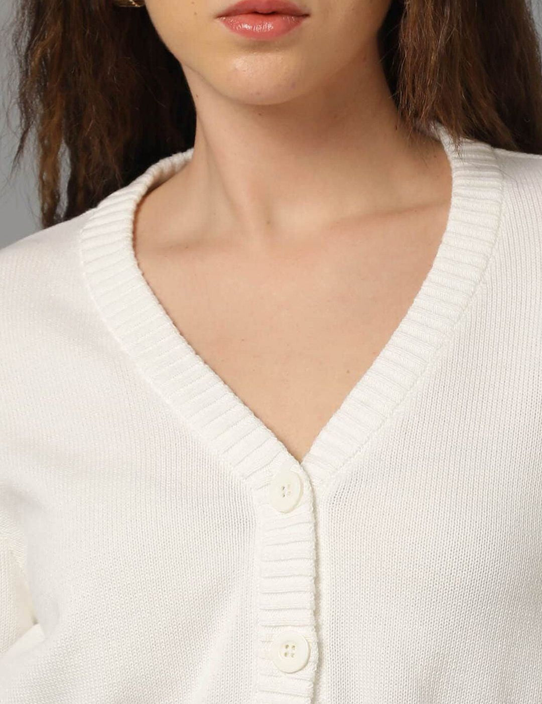 Kotty Women V-Neck Cotton Crop Cardigan