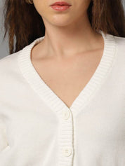 Kotty Women V-Neck Cotton Crop Cardigan