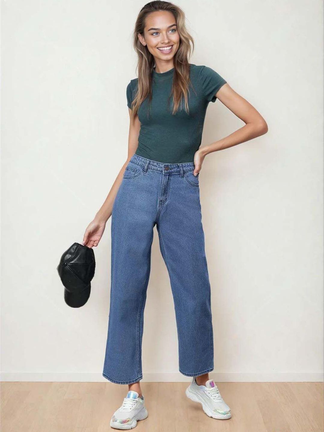 Kotty Women Straight Fit High-Rise Stretchable Jeans