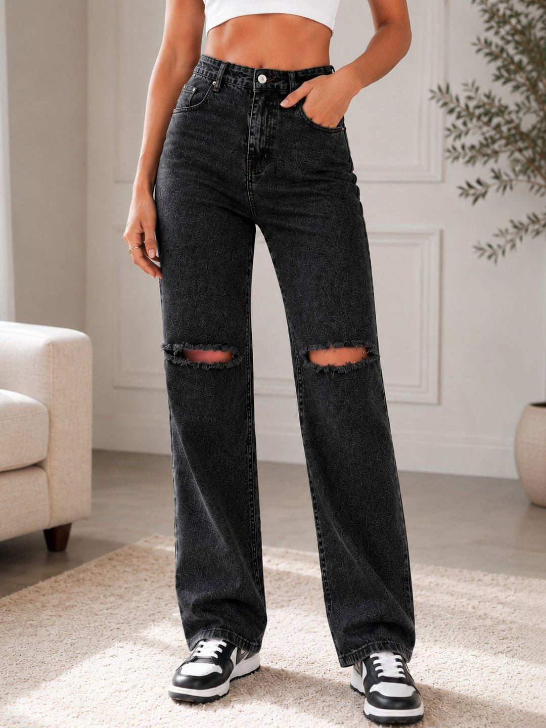 Kotty Women Straight Fit High-Rise Jeans