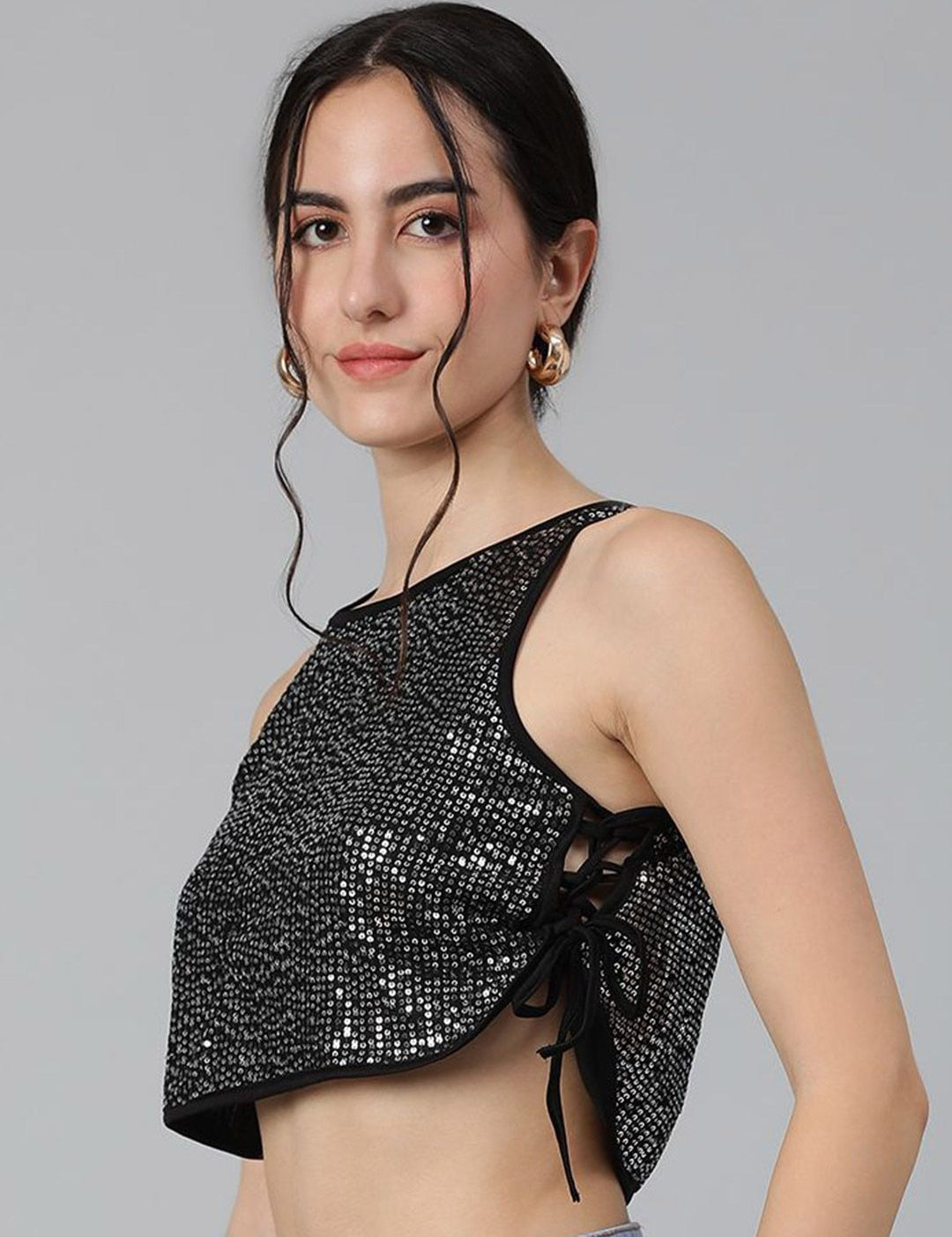 Kotty Embellished Print Crop Top