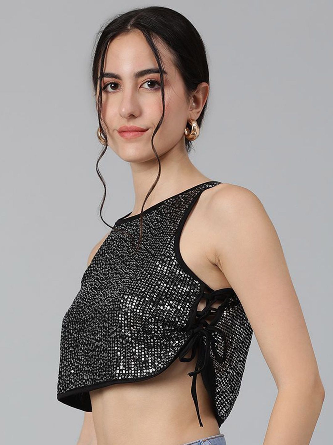 Kotty Embellished Print Crop Top